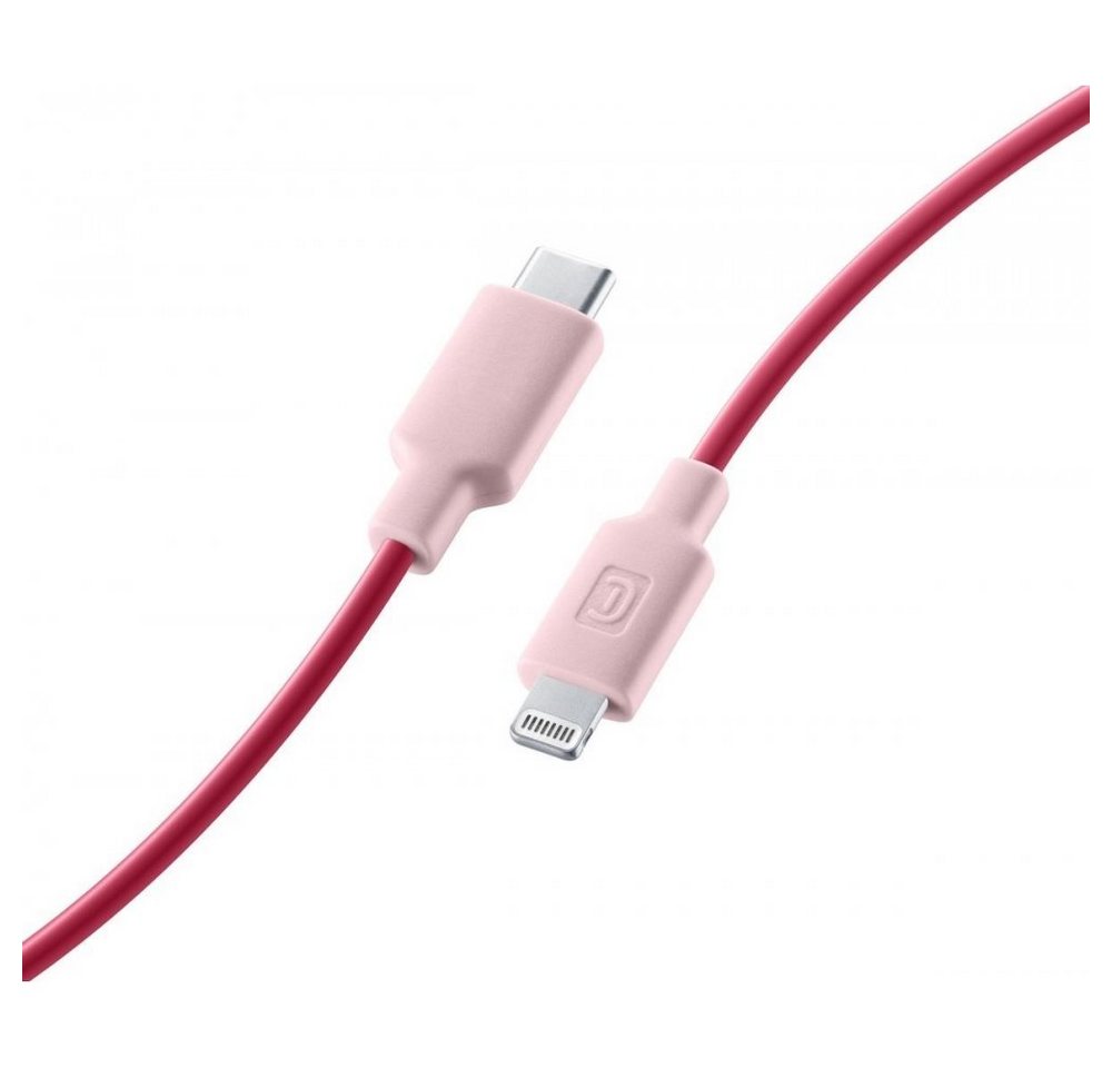 Cellularline Style Color Cable USB-C auf Lightning 1 m - Datenkabel - rosa Lightningkabel von Cellularline