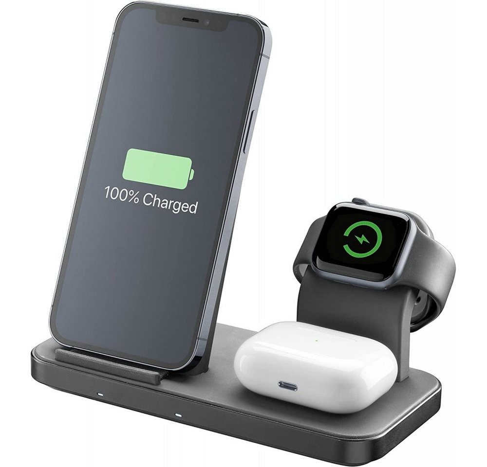 Cellularline Trio Wireless Charger - Ladestation - schwarz Ladestation von Cellularline