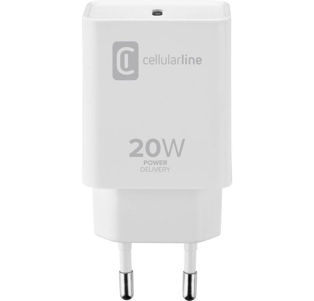Cellularline USB-C® CHARGER für APPLE 20W, white USB-Ladegerät (mit Schnellladefunktion) von Cellularline