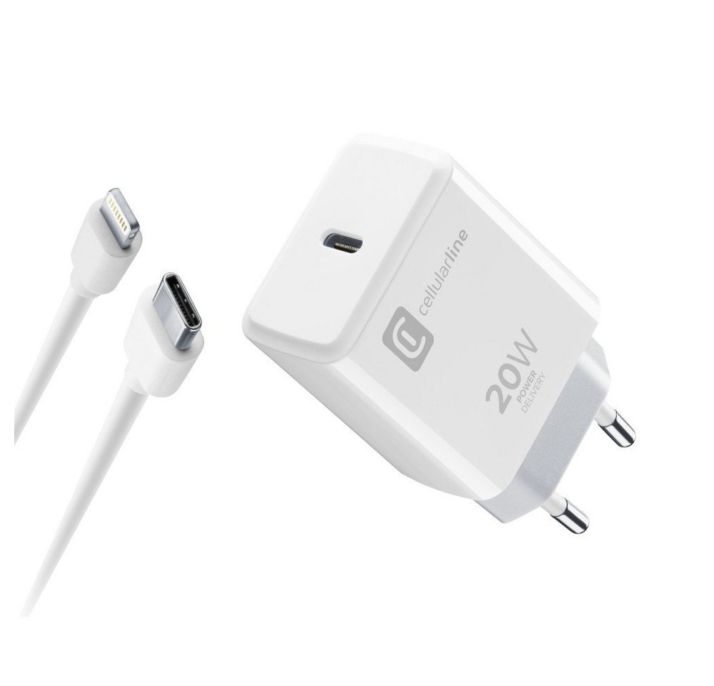 Cellularline USB-C Charger Kit Apple 20W White (60037) USB-Ladegerät von Cellularline