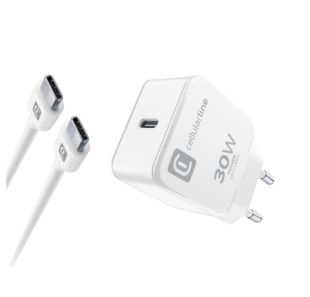 Cellularline USB-C Charger Kit für Apple 30W PD White (60634) USB-Ladegerät von Cellularline