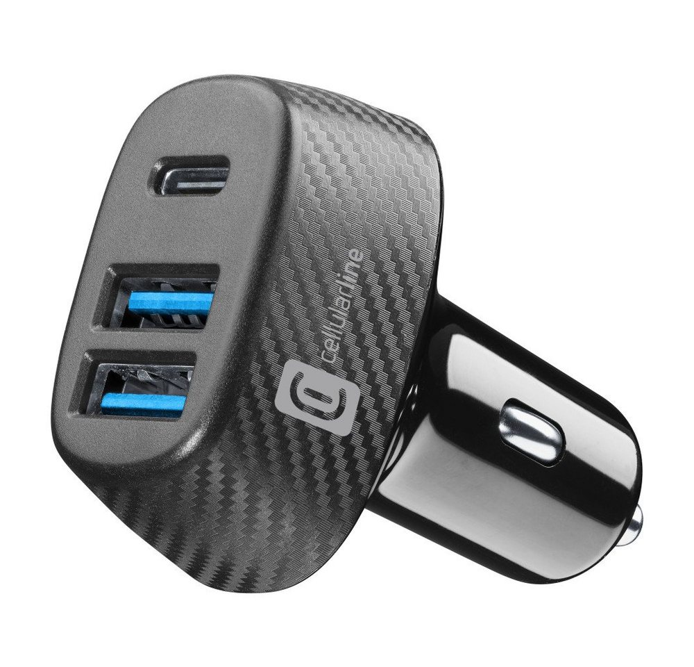 Cellularline USB Car Charger Multipower Trio 44W Black (60073) USB-Ladegerät von Cellularline