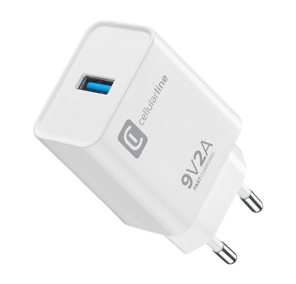 Cellularline USB Typ-A Travel Charger 18W White (60455) USB-Ladegerät von Cellularline