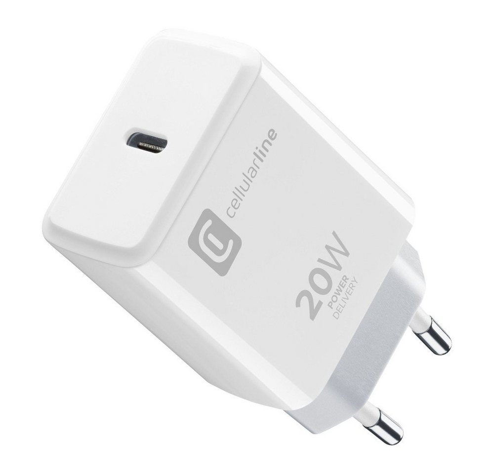 Cellularline USB Typ-C Travel Charger 20W White (60038) USB-Ladegerät von Cellularline