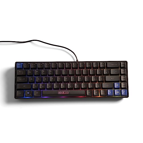 Celly, Ghost-Tastatur mit Draht, Linie Sparco, Gaming-Tastatur, US-Layout, Rainbow-Hintergrundbeleuchtung, Anti-Ghosting-Modus, RGB-Lichter mit 12 Beleuchtungsmodi, Plug & Play von Celly