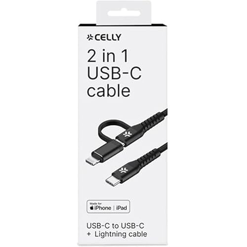 Celly 2 in 1 USB-C > USB-C + Lightning Kabel von Celly