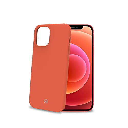 Celly Orange Hülle für iPhone 12 Mini, Soft Touch Schutzhülle und Silikon TPU Anti-Rutsch Anti-Schock und Anti-Scratch von Celly