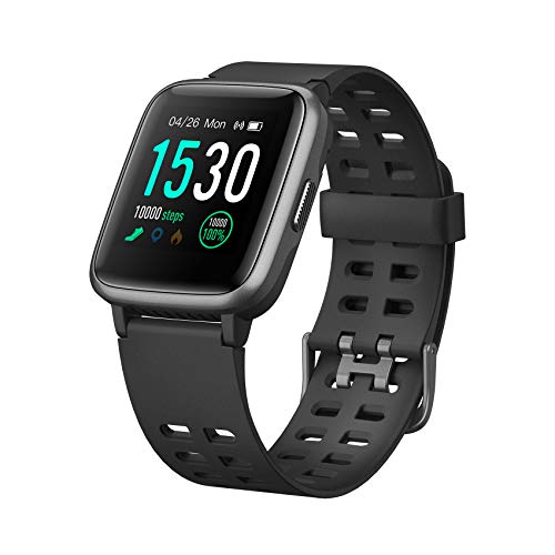 Celly Smartwatch Pro, Smartwatch mit Überwachung von körperlicher Aktivität und Kalorien, Schlafüberwachung, Pulsmesser, IP67 wasserdicht und Benachrichtigungen, Android & iOS, Schwarz von Celly