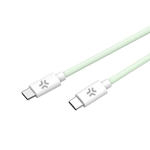Celly USB-C > USB-C Baumwollgeflechtkabel Grün 1,5 Meter von Celly