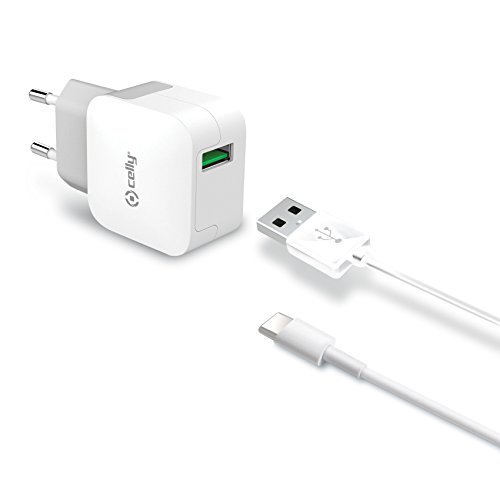 Reiselader 2,4A u. USB-C Kabel für Universal USB A Buchse von Celly
