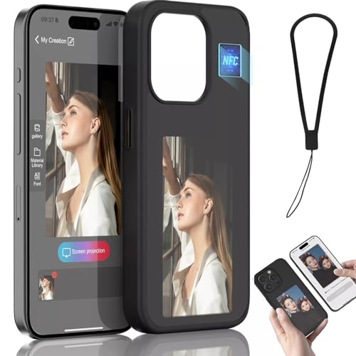 Smart Ink Screen Phone Case, Smart Ink Phone Case, Smart NFC Phone Case for IPhone13/14/15/Pro/Pro Max (for iPhone 14 Pro,Black) von Cemssitu