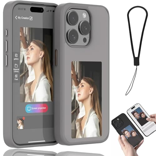 Smart Ink Screen Phone Case, Smart Ink Phone Case, Smart NFC Phone Case for IPhone13/14/15/Pro/Pro Max (for iPhone 15 Pro,Grey) von Cemssitu