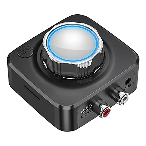 Cenawin Bluetooth 5.0 Empfänger Bluetooth Audio Adapter für Musikstreaming-Soundsystem, RCA Aux 3,5mm Drahtloser Audioadapter für Smartphones TV PC Auto Lautsprecher TF-Karte von Cenawin