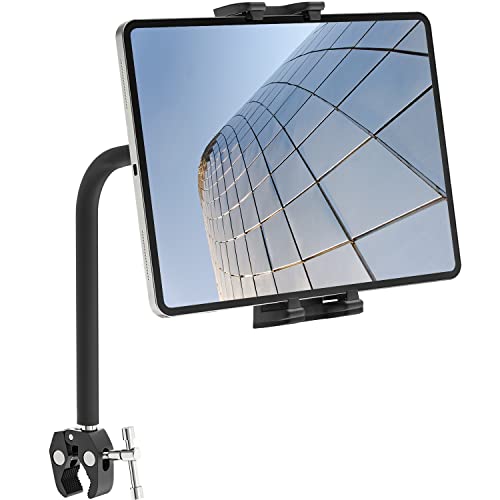 Cenawin Laufband Tablet Halterung Schwanenhals, Flexible Heimtrainer Tablet Halter Ständer Lang Arm Innen Fahrrad Lenker Tablet Halterung für iPad Pro iPad Air iPad Mini, 4,7-12,9" Tablet Handys von Cenawin