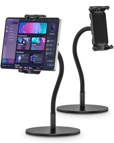Cenawin Tablet Halterung Tisch, 360° Drehbar iPad Halterung Tisch, Schwanenhals iPad Halterung Schreibtisch Tablethalterungen für 4.7"-13.5" Tablets Smartphones von Cenawin