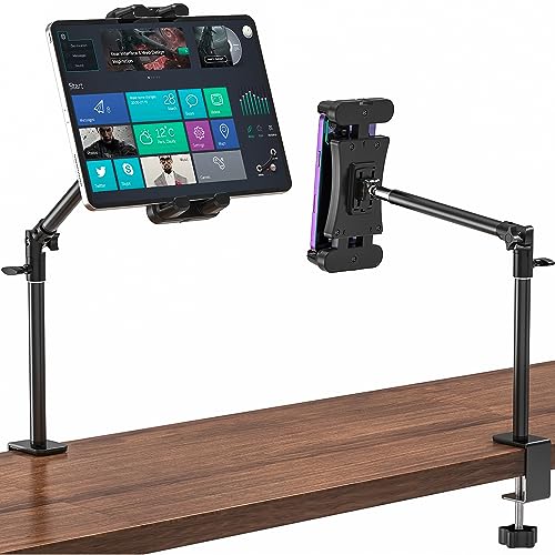 Cenawin Tablet Halterung Tisch iPad Ständer, 360° Verstellbare Langarm Tablet Halter für Schreibtisch, Metall-Küchen-Büro-Desktop-Tablethalterungen für iPad Pro Air Mini 4.7"-13.5" Tablet Smartphone von Cenawin