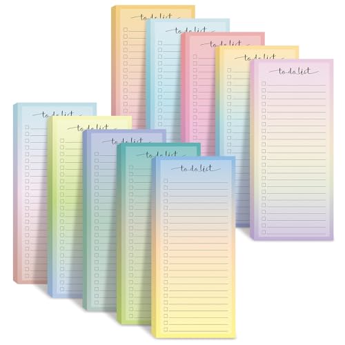 Censen 10 Pack 500 Sheets to Do List Notes Daily Checklist Notepads with 50 Sheets Each Undated Memo Pad Color Block Shopping List Pad Weekly Plan Notepad Organizer Planners (Vivid Color, Lined) von Censen