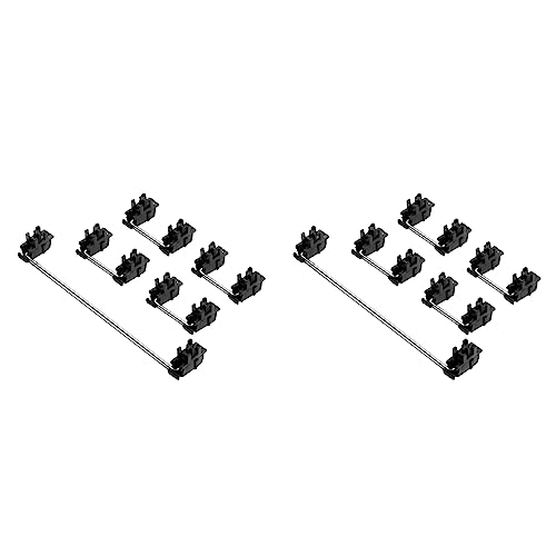 Censous 2 x Stahlplatten-Satelliten-Schaft für mechanische Tastatur, Cherry MX Achsenschalter, schwarz, montiert, 6,25U, 2U, Stabilisatoren-1 von Censous