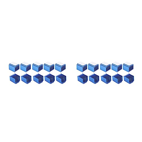 Censous 20 Stück 3D-Druckerteile Blau Aluminium Stepper Treiber Kühlkörper für TMC2100 LV8729 TMC2208 TMC2130 von Censous