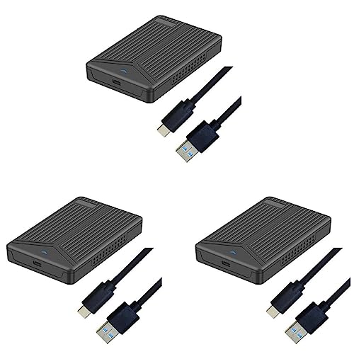 Censous 3 x Mobile Festplattenbox USB 3.1 Gehäuse für 2,5 Zoll SATA Festplatte Unterstützung für SSD Festplatte 15 mm für Computer Notebook von Censous