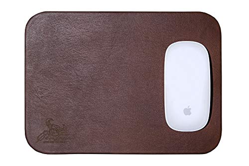 Centaur - Hochwertiges Leder Mousepad 25x18 cm nußbraun - Vintage Mauspad aus echtem Leder - Unterlage für Computermaus - Leather Pad - Handarbeit Made in Germany von Centaur