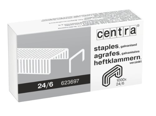 Centra Heftklammern 24/6 mm, verzinkt, 1.000 Stück von Centra