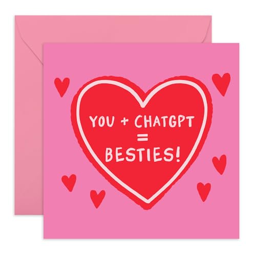 AI Witz-Grußkarte – "You + ChatGPT = "Besties" – Geschenke für Technikliebhaber, Freunde, Klassenkameraden, Schulkameraden, Kollegen, Kollegen, Büromitglieder, Bruder, Schwester, Ihn, sie – kommt mit AI Witz-Grußkarte – "You + ChatGPT = "Besties" – Geschenke für Technikliebhaber, Freunde, Klassenkameraden, Schulkameraden, Kollegen, Kollegen, Büromitglieder, Bruder, Schwester, Ihn, sie – kommt mit von Central 23