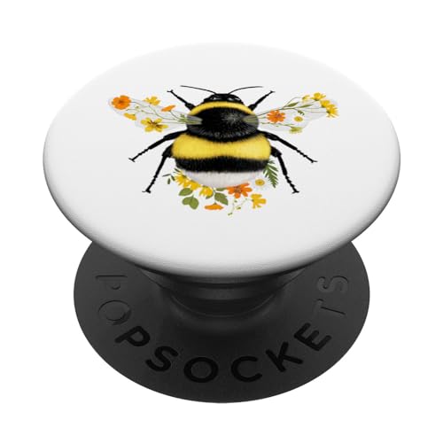 Blumenbiene, Honig, traditionell, Hummel PopSockets Klebender PopGrip Blumenbiene, Honig, traditionell, Hummel PopSockets Klebender PopGrip von Central 23