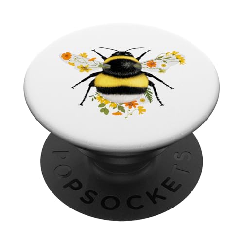 Blumenbiene, Honig, traditionell, Hummel PopSockets mit austauschbarem PopGrip von Central 23