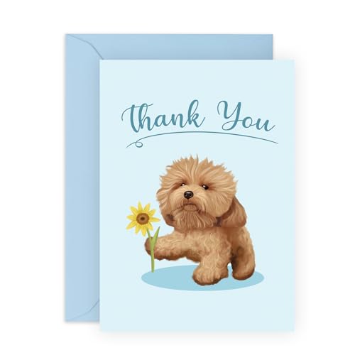 CENTRAL 23 Dankeskarten von Hund – Thank You Fluffy Dog – Süßer Hund Geburtstagskarte – für Fellmutter Papa – Haustierbesitzer – Geschenke von Fur Baby – mit Aufklebern von Central 23