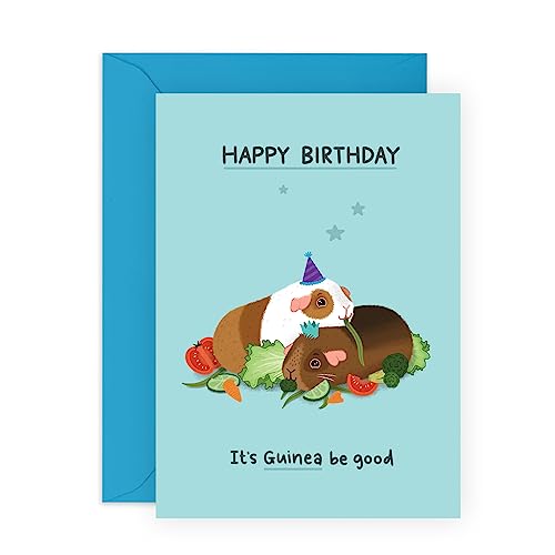 CENTRAL 23 Geburtstagskarte für Sie und Ihn – Meerschweinchen-Geburtstag – lustige Tier-Wörter – Geburtstagswitze für Freunde, Tochter, Sohn, Mutter, Papa – Geschenke für Männer und Frauen – kommt mit von Central 23