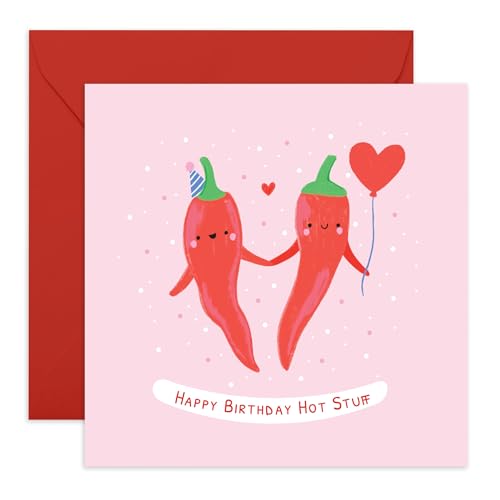 CENTRAL 23 Happy Birthday Hot Stuff - Süße Chili Pepper Karte - Lustiger Gruß für Partner, Freund, Freundin, Ehefrau, Ehemann, Partner, Ehepartner, Gewürzliebhaber, Paar - Kommt mit lustigen CENTRAL 23 Happy Birthday Hot Stuff - Süße Chili Pepper Karte - Lustiger Gruß für Partner, Freund, Freundin, Ehefrau, Ehemann, Partner, Ehepartner, Gewürzliebhaber, Paar - Kommt mit lustigen von Central 23