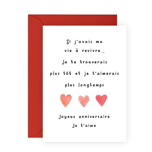 Central 23 Carte d'anniversaire douce pour mari femme – 'JE TE TROUVERAIS PLUS TÔT ET JE T'AIMERAIS PLUS LONGTEMPS' – Cadeau d'anniversaire pour petit ami petite amie – Carte d'amour – Par von Central 23