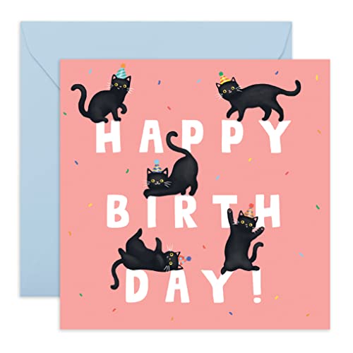 Central 23 Geburtstagskarte für Kinder – Birthday Letters Cat – für Männer und Frauen – für Katze, Mama und Papa – kommt mit lustigen Aufklebern von Central 23
