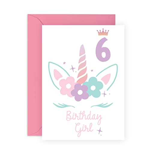 Central 23 Geburtstagskarte für Mädchen – Einhorn-Geburtstagskarte – 6 Jahre alte Mädchen – 6 Jahre alte Mädchen – mit lustigen Aufklebern – vegane Tinte – hergestellt in Großbritannien von Central 23