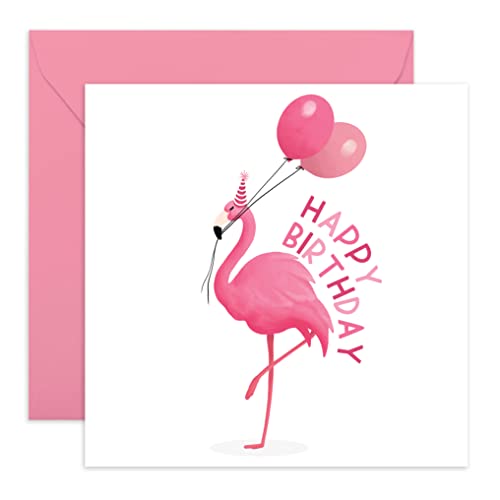 Central 23 Geburtstagskarte für Schwester – Flamingo – rosa Happy Birthday-Karte für sie – Geschenke für Freundinnen, Tochter, Nichte – kommt mit Aufklebern von Central 23