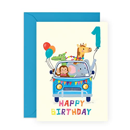 Central 23 Geburtstagskarte zum ersten Geburtstag für Jungen – Geburtstagskarte zum 1. Geburtstag für Kinder – ein Jahr alt – Sohn – Kleinkind – mit Aufklebern von Central 23