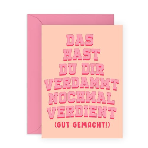 Central 23 Glückwunschkarte Für Männer Frauen – DAS HAST DU DIR VERD*MMT NOCHMAL VERDIENT – Glückwunsch Neuen Job Beförderung Abschluss Bestandene Prüfung – Kommt Mit Aufklebern von Central 23