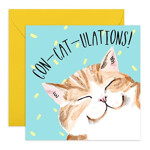 Central 23 Glückwunschkarte für Frauen oder Mädchen Con-Cat-Ulations - Geburtstagskarte für Sie - Lustige Karte für Geburtstage oder Feiern - Happy Birthday Karte für Frau - Birthday Card von Central 23