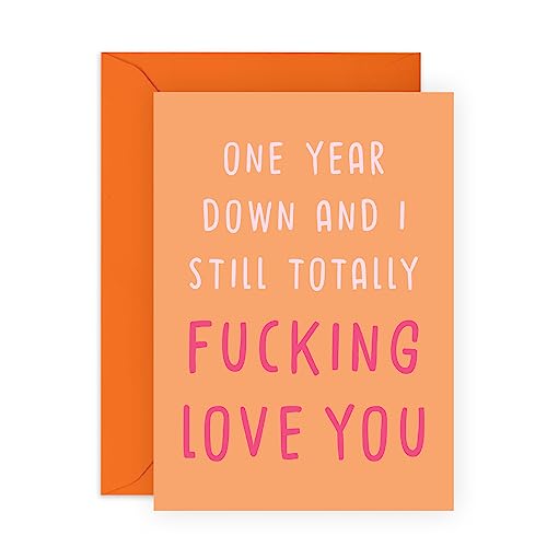 Central 23 Happy Anniversary Card For Boyfriend Girlfriend - One Year Down And I Still Love You - 1. Wedding Anniversary Card For Couple Husband Wife - Comes With Fun Stickers von Central 23