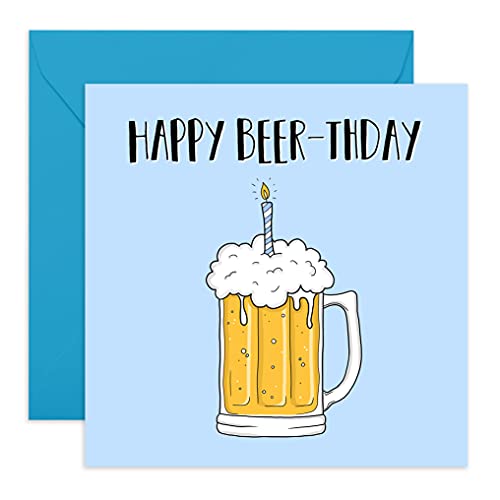 Central 23 – Lustige Geburtstagskarte – „Happy Beerthday“ – Geburtstagskarte für Damen und Herren – mit lustigen Aufklebern von Central 23