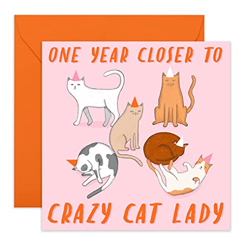 Central 23 - Lustige Geburtstagskarte – 'Cat Lady' Witz Design – für Frauen, Frau, Mutter, Schwester – kommt mit lustigen Aufklebern. von Central 23