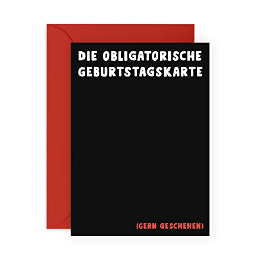 Central 23 - Lustige Geburtstagskarte – Die obligatorische Geburtstagskarte (Gern geschehen) - Humorvolle Glückwunschkarte zum Geburtstag für Männer Frauen Ihn Sie - Mit witzigen Aufklebern von Central 23