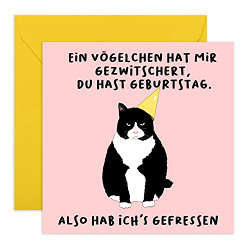 Central 23 - Lustige Geburtstagskarte – EIN VÖGELCHEN HAT MIR GEZWITSCHERT - Humorvolle Glückwunschkarte zum Geburtstag für Männer Frauen Ihn Sie - Mit witzigen Aufklebern von Central 23