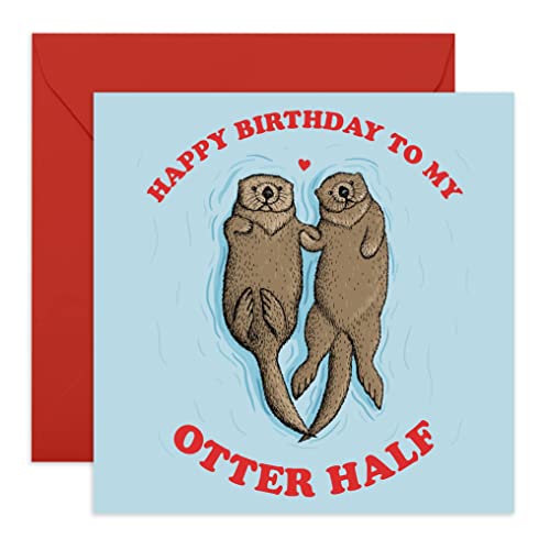 Central 23 - Lustige Geburtstagskarte – Happy Birthday To My Otter Half – Glückwunschkarte für Ehemann, Ehefrau, Freund oder Freundin – Mit witzigen Aufklebern von Central 23