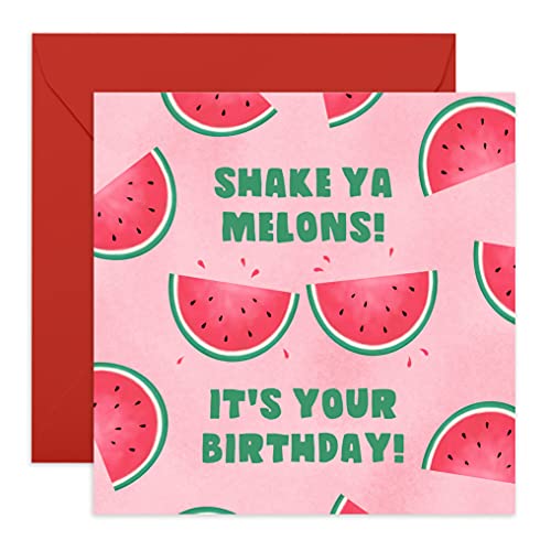 Central 23 - Lustige Geburtstagskarte - Shake Ya Melons - Pink Motiv - Freche Karte für Frauen - witziger Witz für Freunde - mit lustigen Aufklebern von Central 23