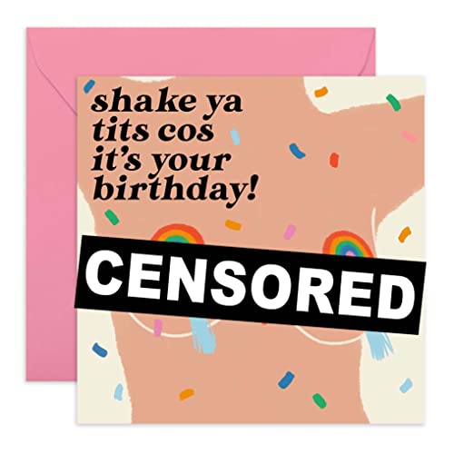 Central 23 - Lustige Geburtstagskarte für Freunde – Shake Your Tits – Unhöfliche Geburtstagskarte für Frauen, Ehefrau, Schwester, mit lustigen Aufklebern von Central 23