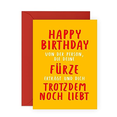 Central 23 Lustige Geburtstagskarte für Männer Frauen – 'VON DER PERSON DIE DEINE FÜRZE ERTRÄGT' – Geburtstagsgeschenk für Ehemann Ehefrau – Geburtstagskarten für Freund Freundin von Central 23