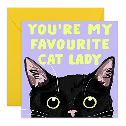 Central 23 - Lustige Geburtstagskarte für Sie - You're My Favourite Cat Lady - Jubiläumskarte für Frauen - Für Freunde - Für Frau - Kommt mit niedlichen Aufklebern von Central 23
