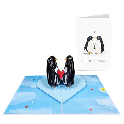 Central 23 Pinguin Pop Up Karte – Let's Do This Forever – Romantische 3D Liebes karten für Männer und Frauen – für Jahrestag, Valentinstag, Verlobung – mit Aufklebern von Central 23